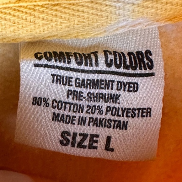 Comfort Colors IOWA Oversized Yellow Tie-Dye Hoodie Size Large - Picture 3 of 4